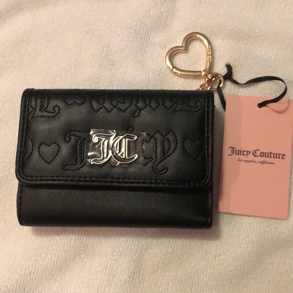 Juicy Couture Liquorice Black Pink League Double Sided Trifold Wallet NWT - Picture 16 of 16